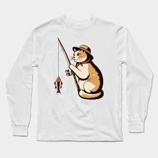 Cat fishing Long Sleeve T-Shirt